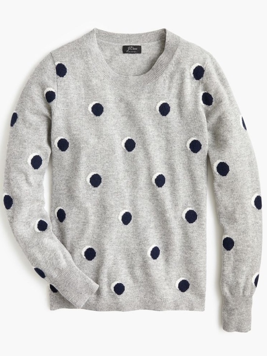 J. Crew Sweaters - J.Crew Everyday Cashmere Crewneck Sweater with Intarsia Dot